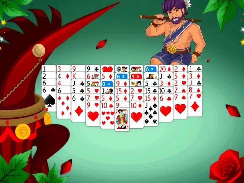 Solitaire 247 गेम की स्क्रीनशॉट - कार्ड्स की खूबसूरत व्यवस्था