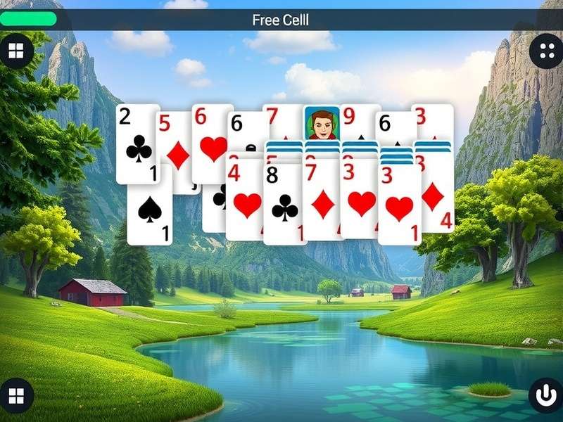 Close-up of a hand moving a King of Hearts in a game of Free Cell
