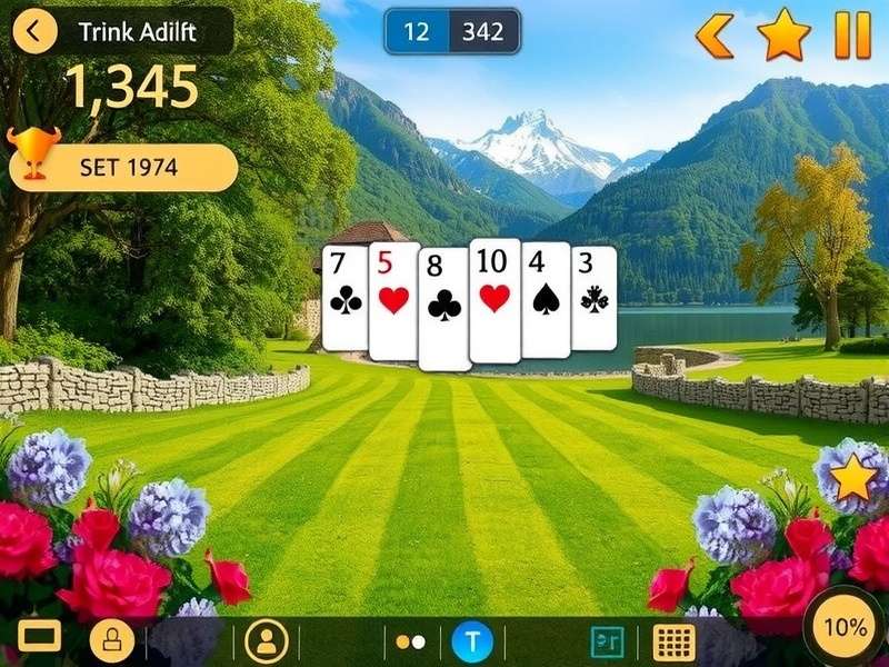 Historical solitaire card game being played in 19th century