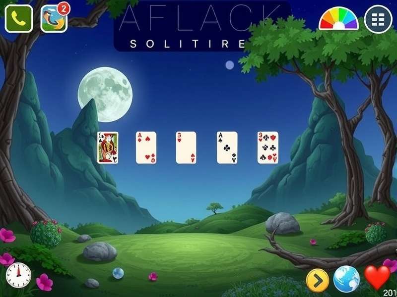 Solitaire Google — Classic Solitaire game layout on a digital screen featuring Klondike tableau