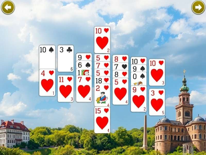 Solitaire Kostenlos – Free Solitaire card game layout with green felt background