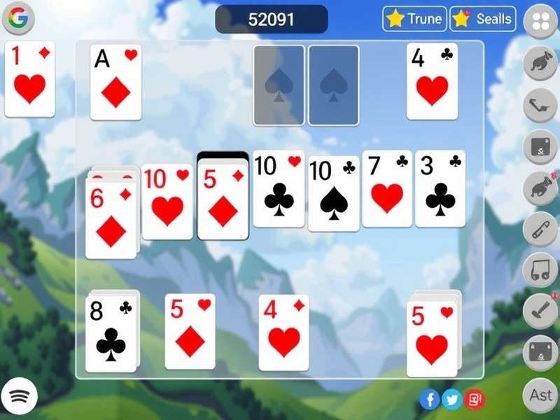Solitaire Free Google – classic card game layout with green felt background