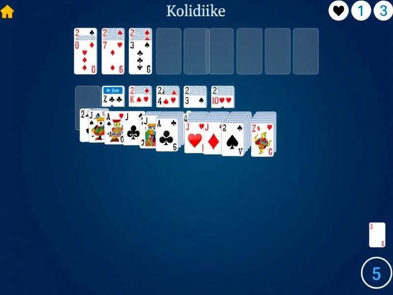 Solitaire Klondike classic game layout showing the tableau, stock, waste, and foundation piles.