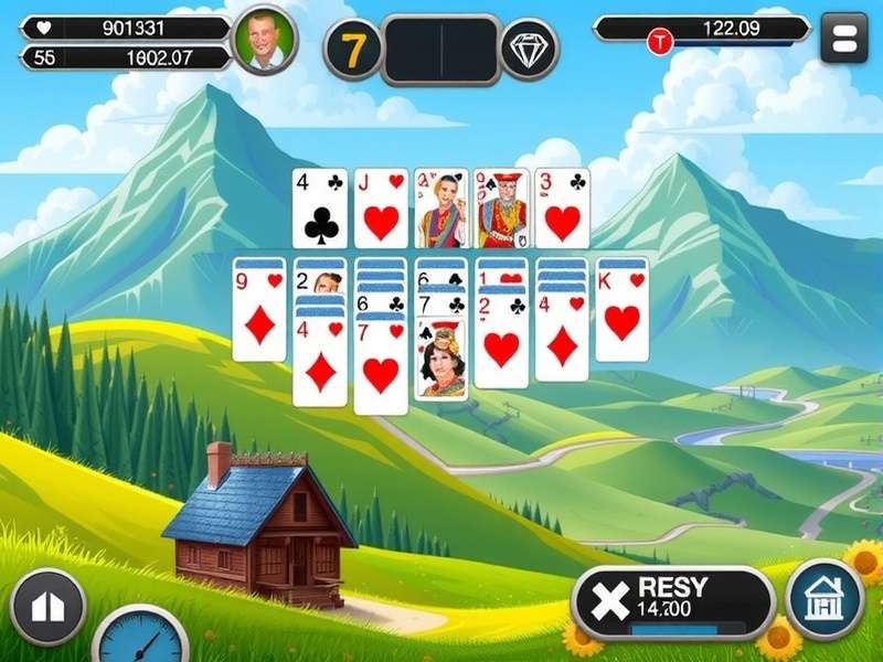 Solitaire Time — classic card game layout with cards arranged on a green baize