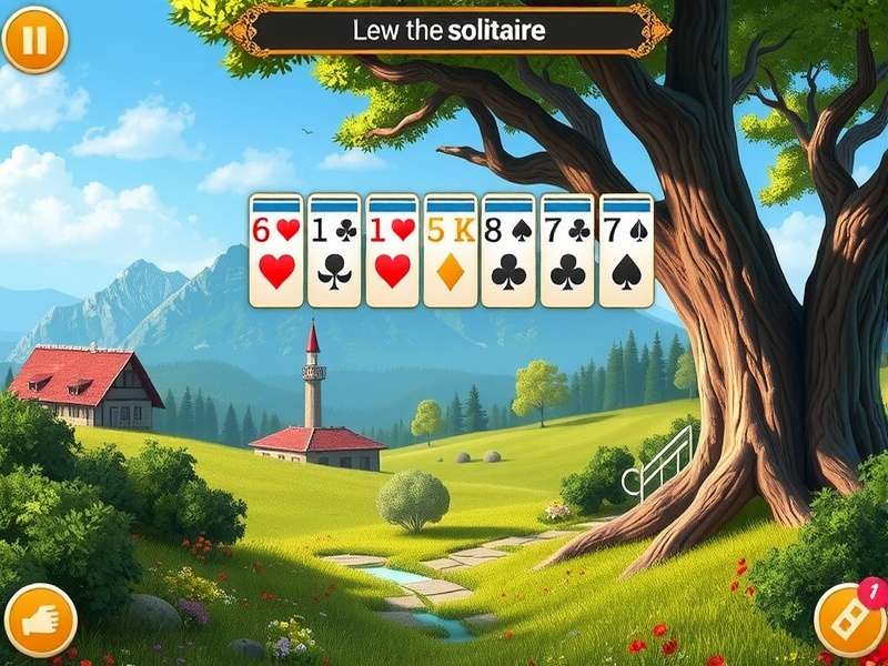Solitaire Classic game setup with cards spread on a felt table, featuring the iconic King and Ace arrangement