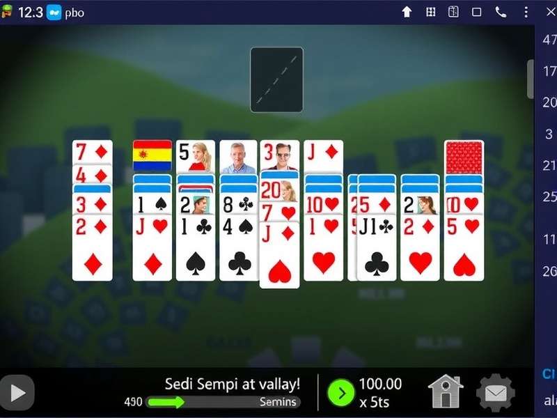 Classic Solitaire tableau layout with seven columns and stockpile ready for play