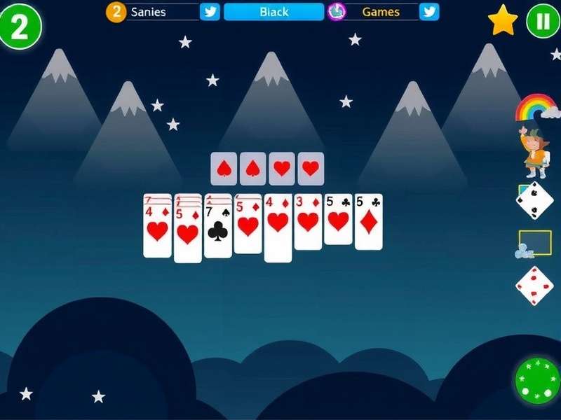 Classic Solitaire card game spread on a wooden table with vintage aesthetic