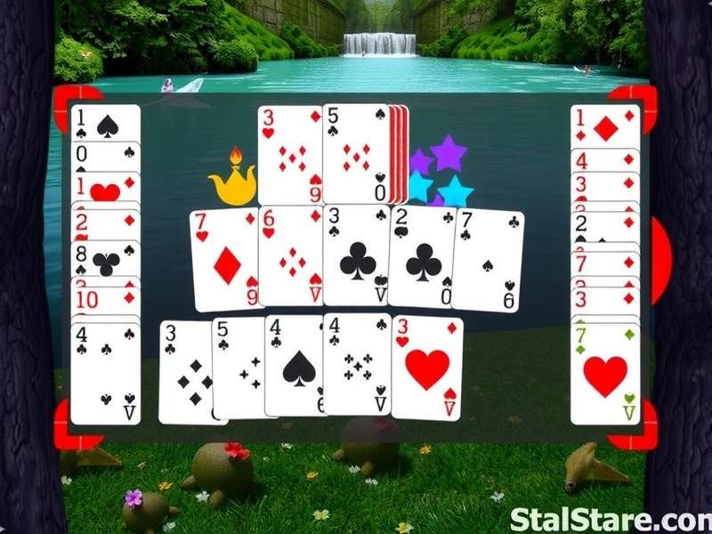 Solitaire 3 game board showcasing a classic layout with modern Indian-themed design