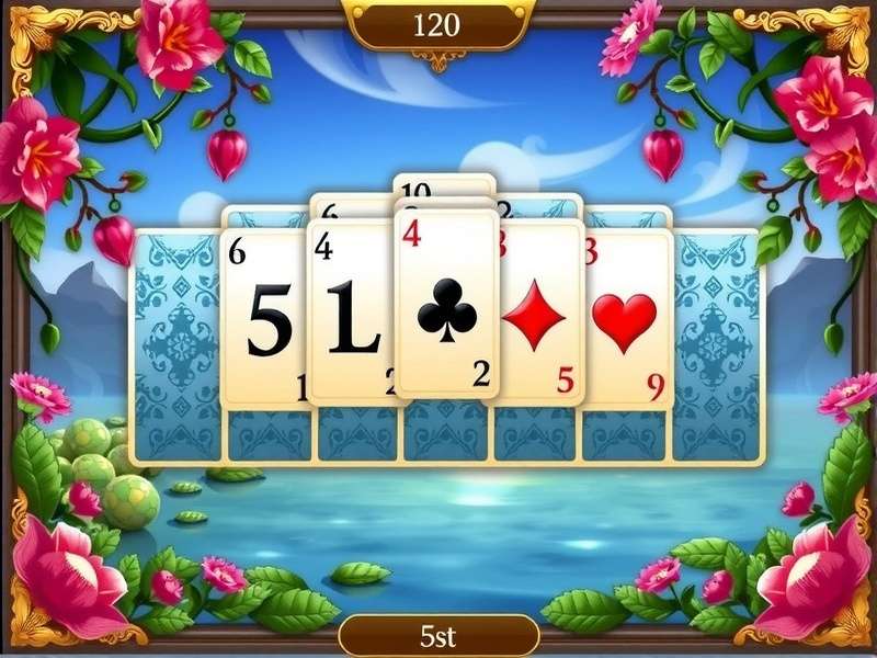 Solitaire Bliss 3 Card game layout showing three-card draw with Indian-inspired card backs